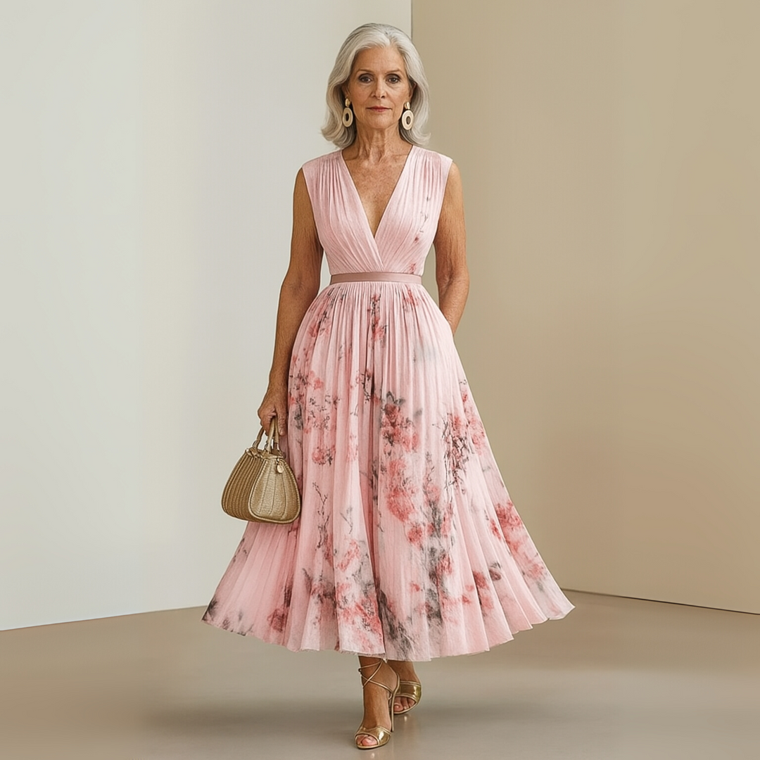 Elegantes Damen-Maxikleid mit V-Ausschnitt für den Sommer 8