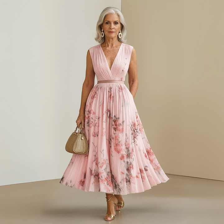 Elegantes Damen-Maxikleid mit V-Ausschnitt für den Sommer 8