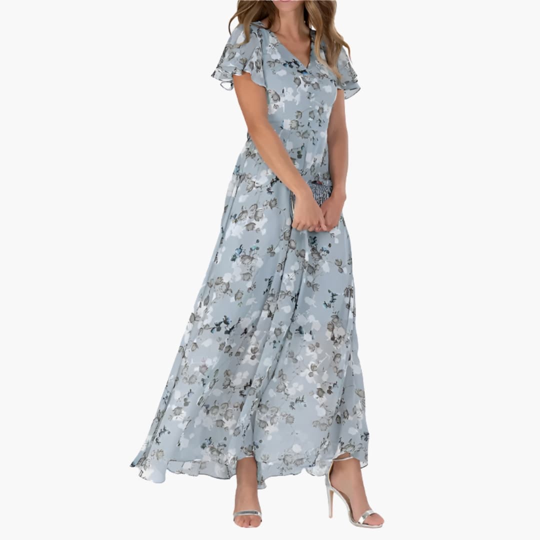 Elegantes Damen-Midikleid mit Rundhalsausschnitt für Sommerveranstaltungen 0