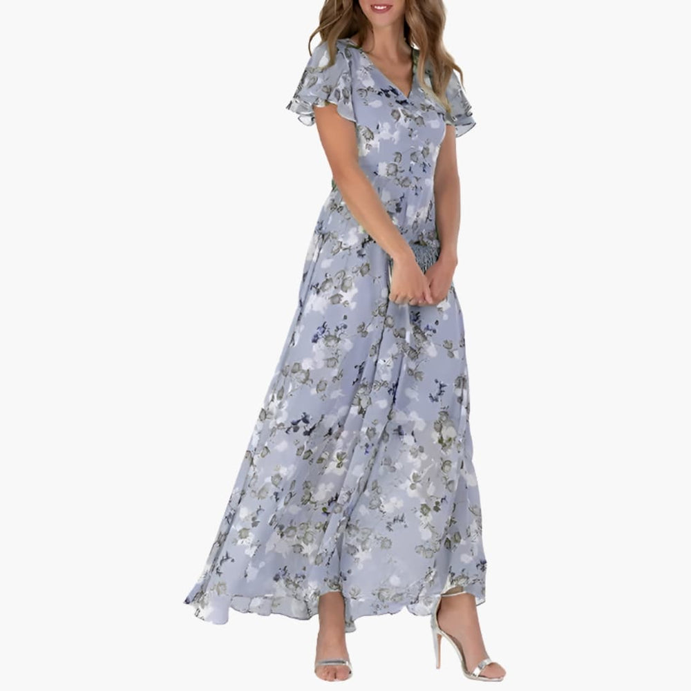Elegantes Damen-Midikleid mit Rundhalsausschnitt für Sommerveranstaltungen 1