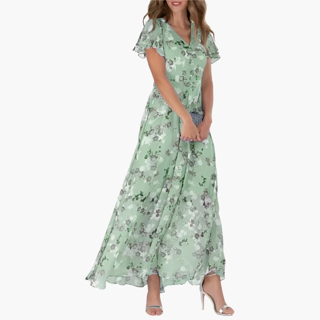 Elegantes Damen-Midikleid mit Rundhalsausschnitt für Sommerveranstaltungen 2