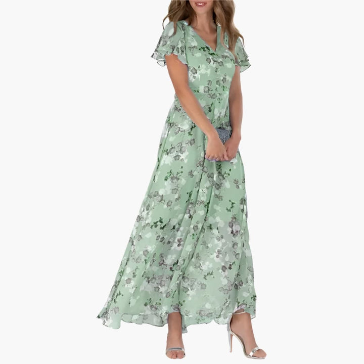 Elegantes Damen-Midikleid mit Rundhalsausschnitt für Sommerveranstaltungen 2