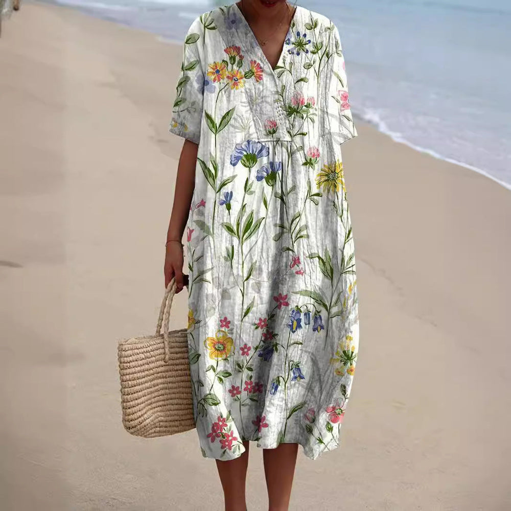 Elegantes Damen-Sommerkleid mit V-Ausschnitt – Ideal für warme Tage 1