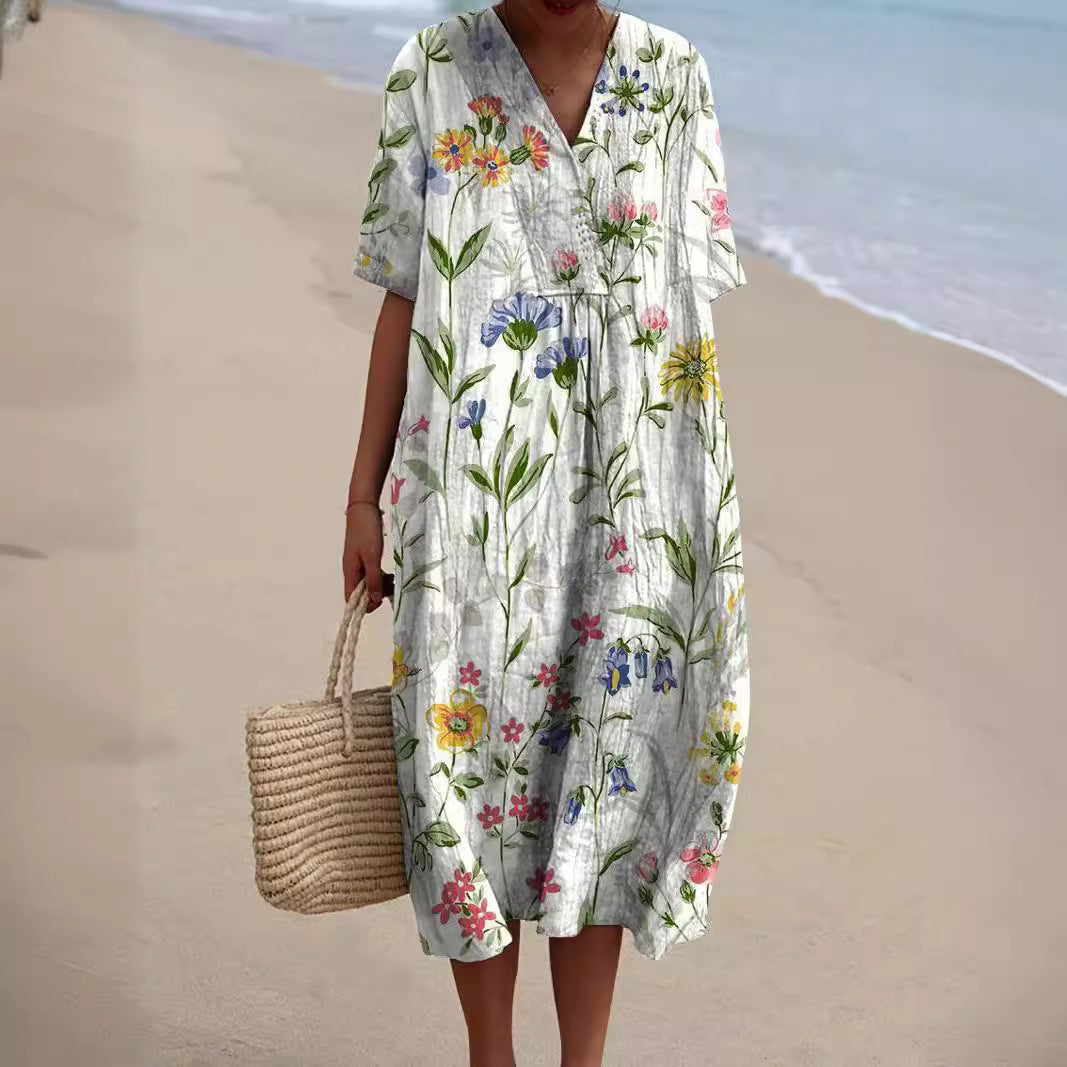 Elegantes Damen-Sommerkleid mit V-Ausschnitt – Ideal für warme Tage 1