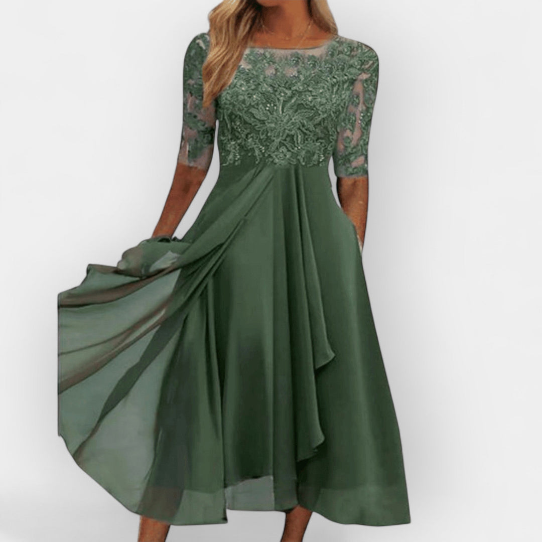 Elegantes Damen Midikleid A-Linie für Festliche Anlässe, Hochzeitsgast & Sommerpartys – Stilvolle Kleider für Damen 1