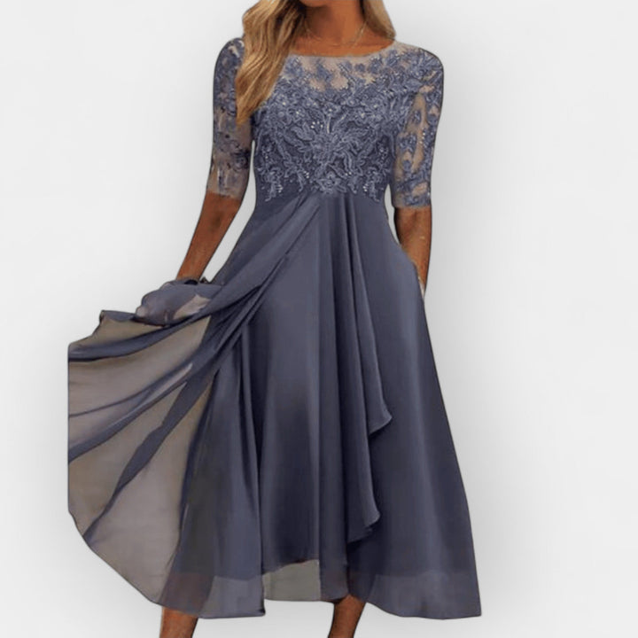 Elegantes Damen Midikleid A-Linie für Festliche Anlässe, Hochzeitsgast & Sommerpartys – Stilvolle Kleider für Damen 2