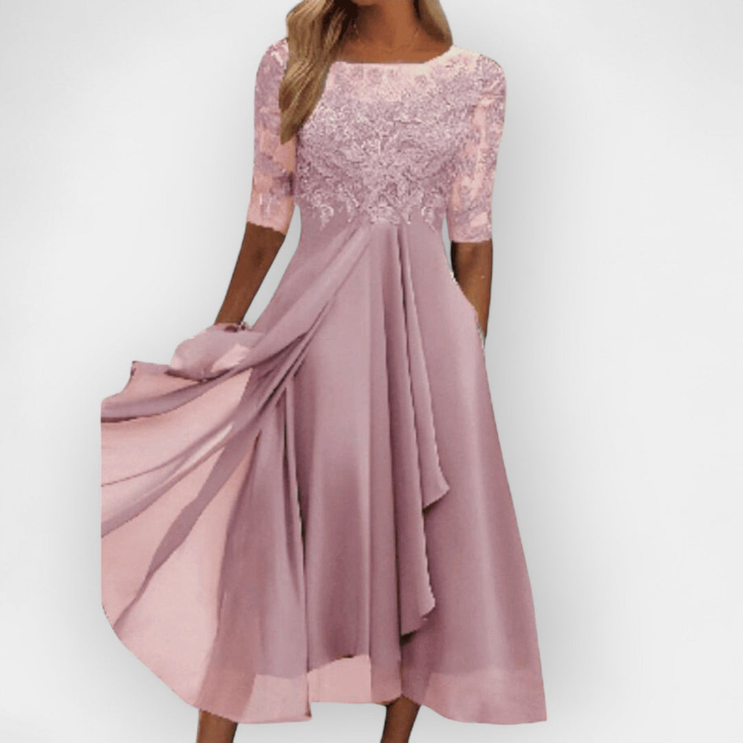 Elegantes Damen Midikleid A-Linie für Festliche Anlässe, Hochzeitsgast & Sommerpartys – Stilvolle Kleider für Damen 3
