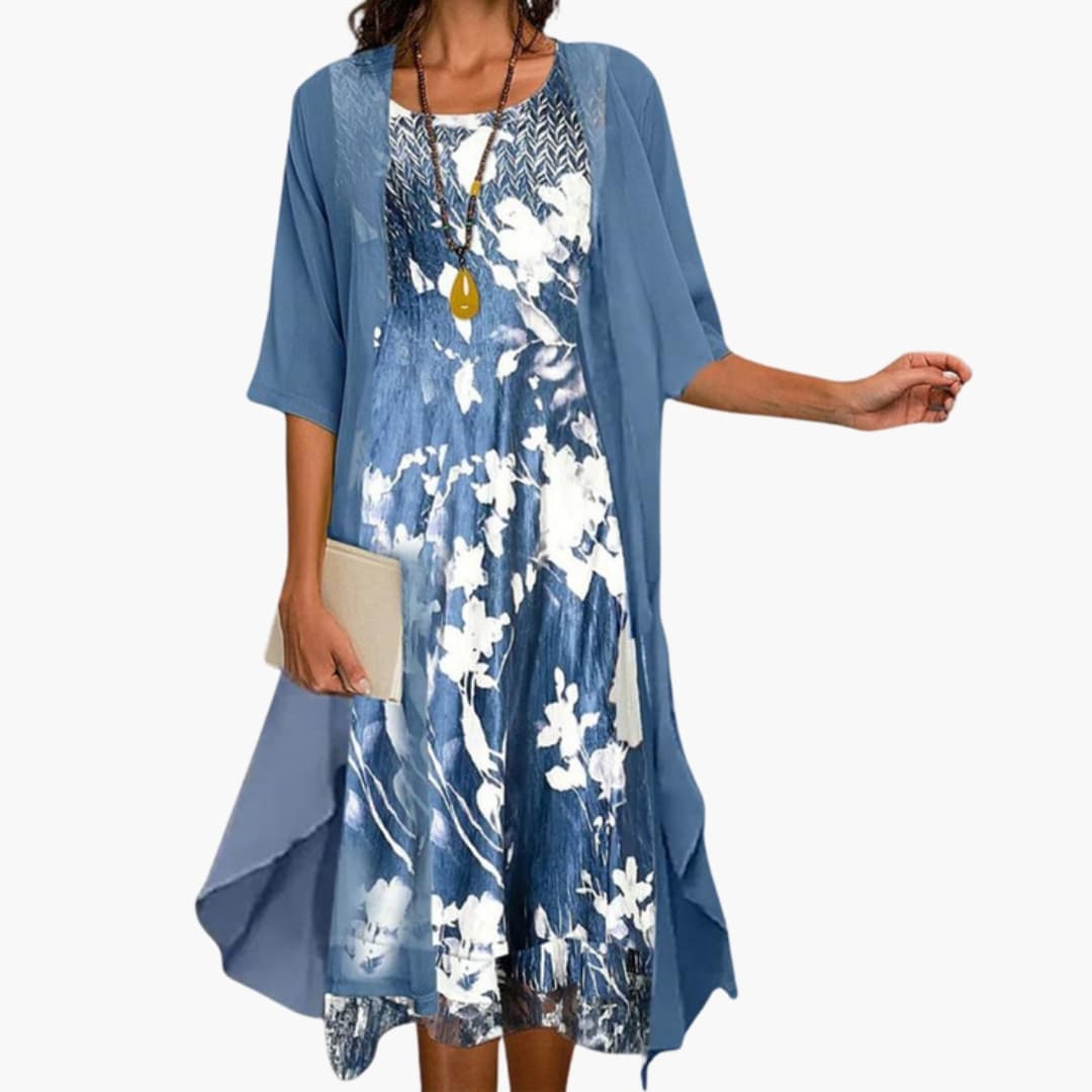 Elegantes Damen Sommerkleid mit Blumenmuster für warme Tage 0