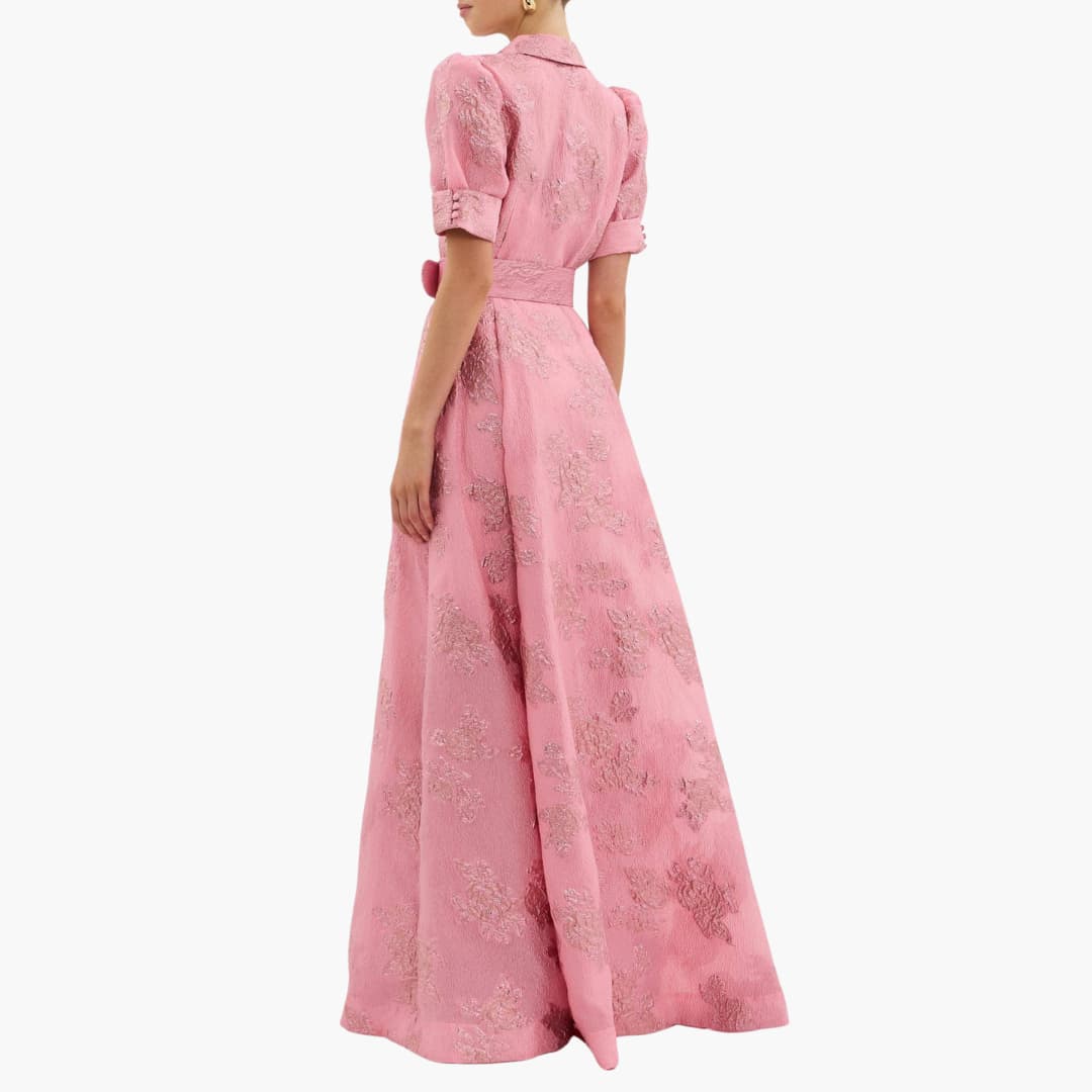 Elegantes Damen Sommerkleid mit Blumenmuster und Puffärmeln für besondere Anlässe 3