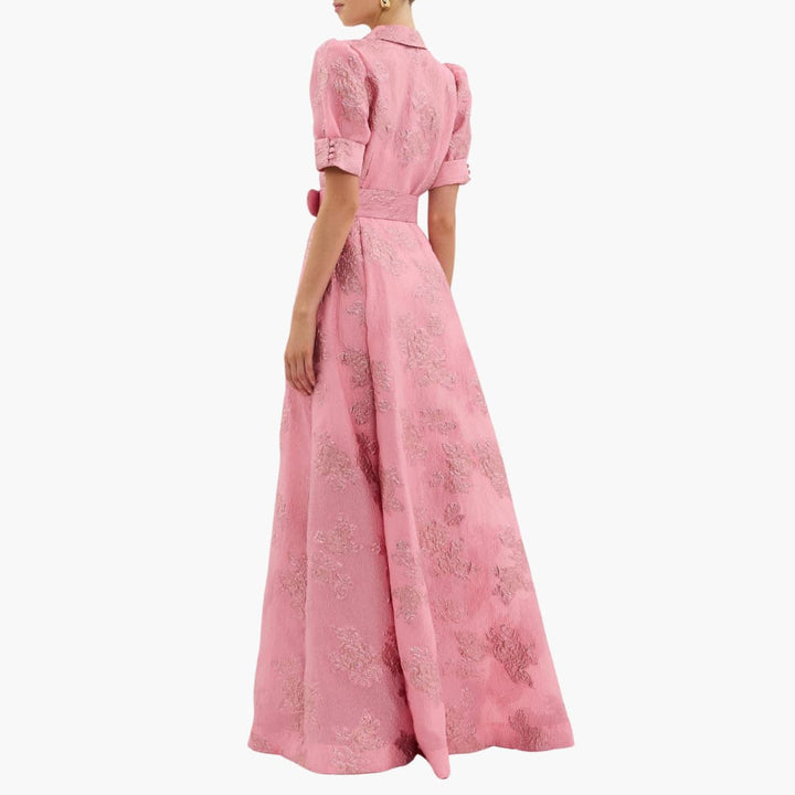 Elegantes Damen Sommerkleid mit Blumenmuster und Puffärmeln für besondere Anlässe 3