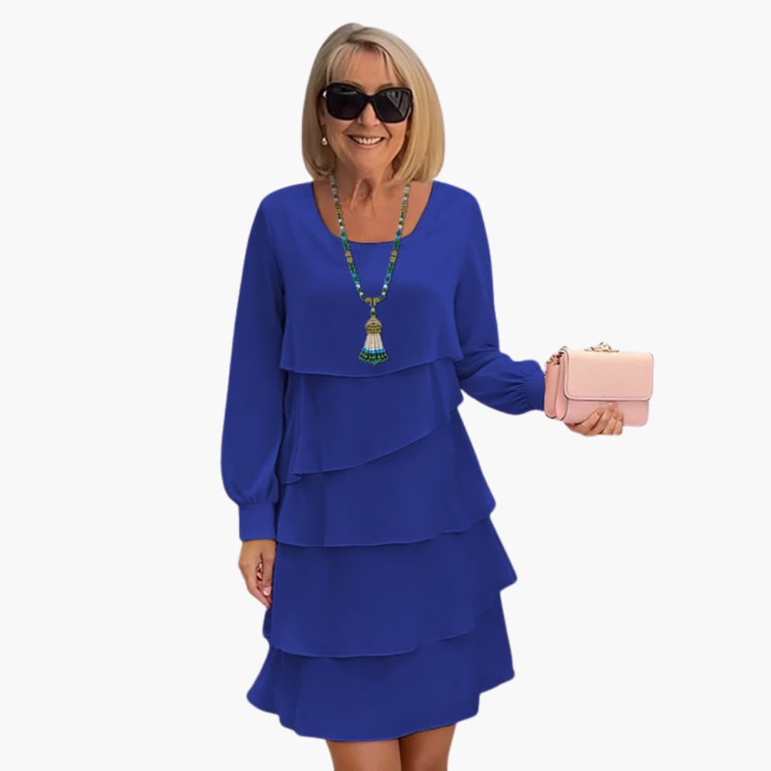 Elegantes Damen Sommerkleid mit langen Ärmeln für warme Tage 0