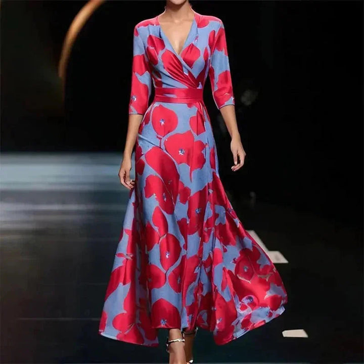 Elegantes Damenkleid Mit Blumenmuster Für Festliche Anlässe – Stilvolles Kleid Für Sommer, Hochzeit Und Party 2