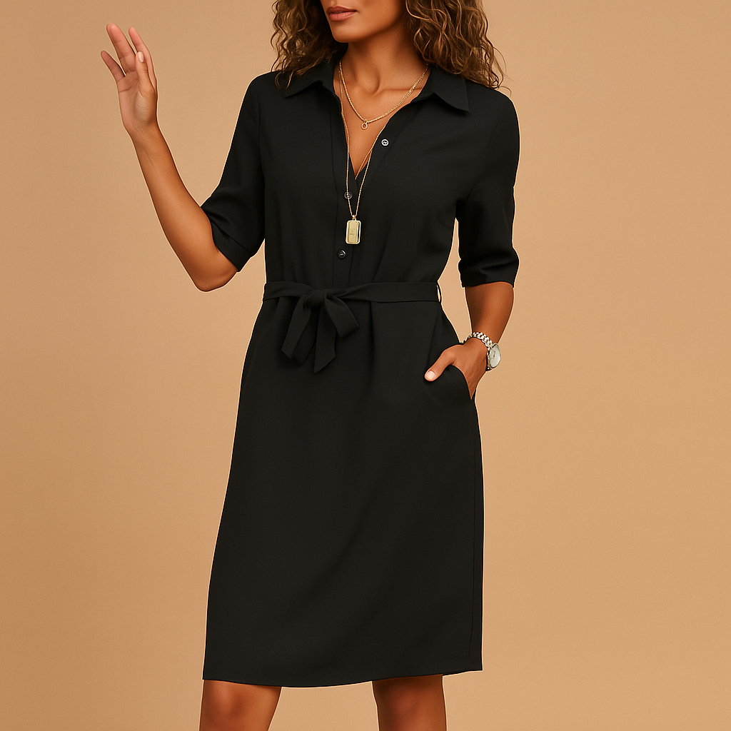 Elegantes Damenkleid Tailliert Für Sommer - Stilvolles Kleid Für Jeden Anlass, Vielseitig Kombinierbar, Bequeme Passform 0