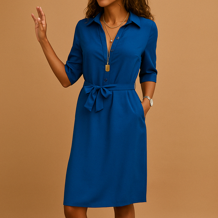 Elegantes Damenkleid Tailliert Für Sommer - Stilvolles Kleid Für Jeden Anlass, Vielseitig Kombinierbar, Bequeme Passform 1