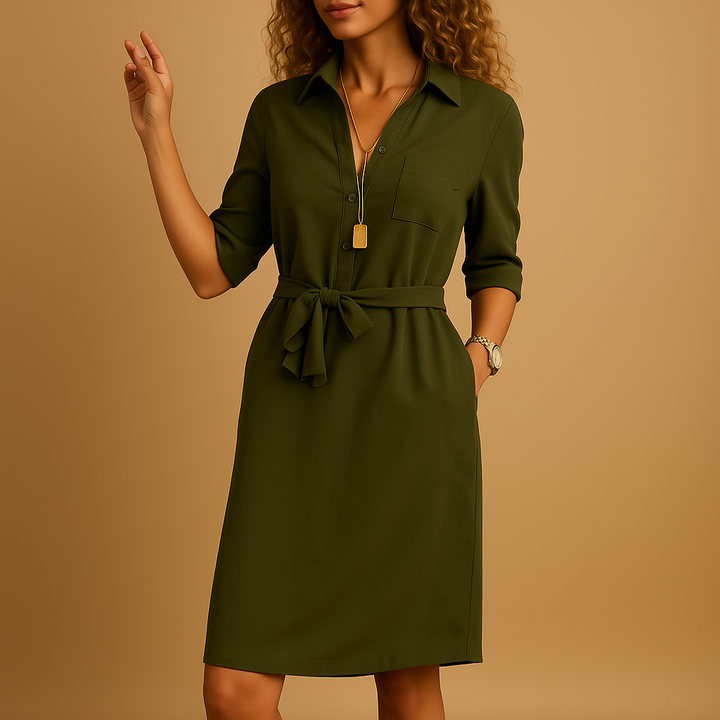 Elegantes Damenkleid Tailliert Für Sommer - Stilvolles Kleid Für Jeden Anlass, Vielseitig Kombinierbar, Bequeme Passform 2
