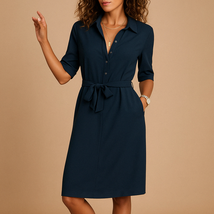Elegantes Damenkleid Tailliert Für Sommer - Stilvolles Kleid Für Jeden Anlass, Vielseitig Kombinierbar, Bequeme Passform 3