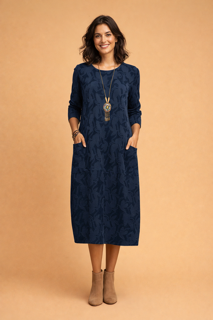 Elegantes Damenkleid für den Winter mit Taschen - Vielseitige Kleider für kalte Tage 2