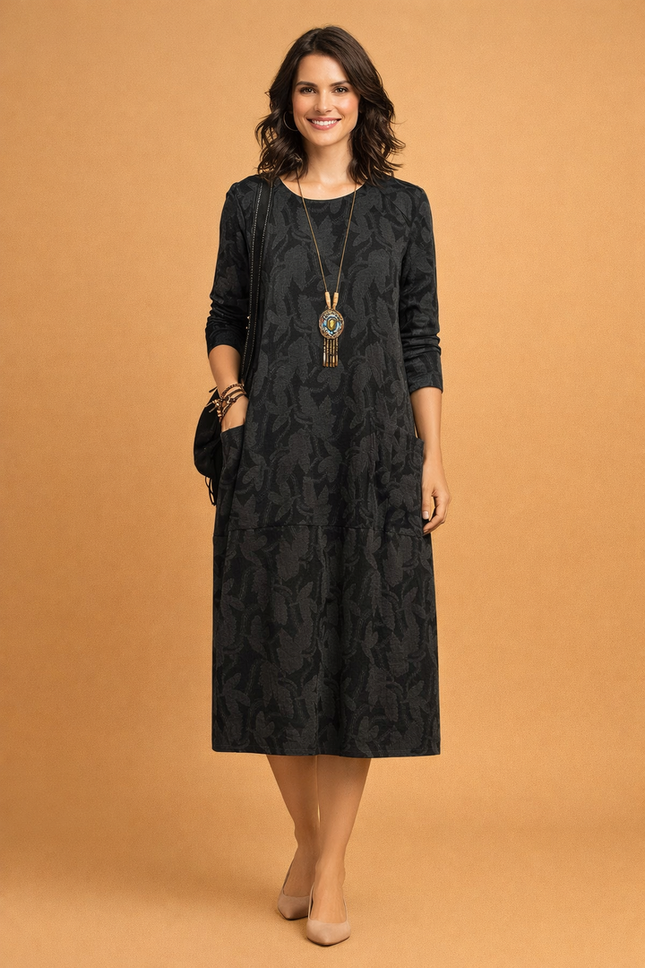 Elegantes Damenkleid für den Winter mit Taschen - Vielseitige Kleider für kalte Tage 3