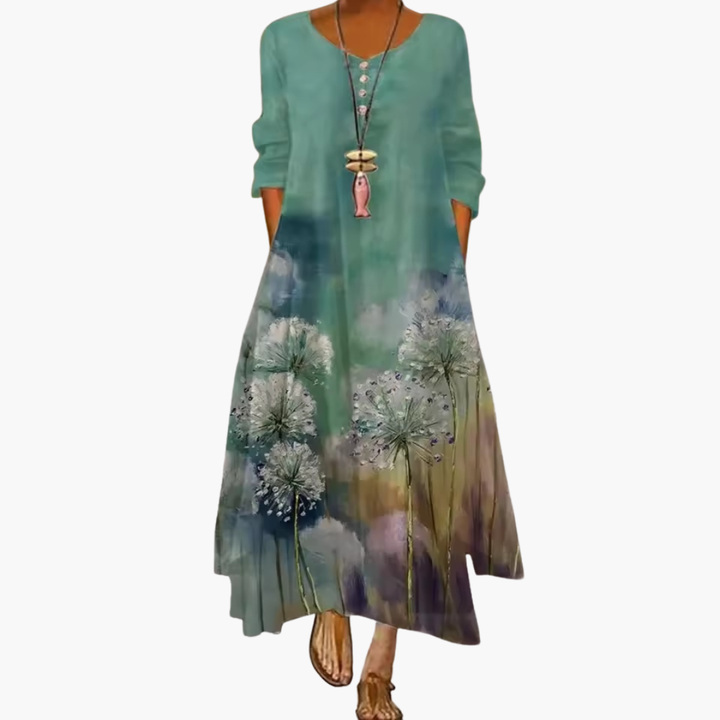 Elegantes Damenkleid mit langen Ärmeln für den Sommer - Stilvolles A-Linien Kleid 11