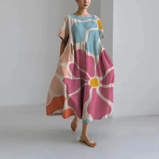 Elegantes Freizeitkleid mit Blumenmuster für Damen – Ideal für den Sommer 0