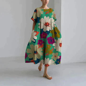 Elegantes Freizeitkleid mit Blumenmuster für Damen – Ideal für den Sommer 5