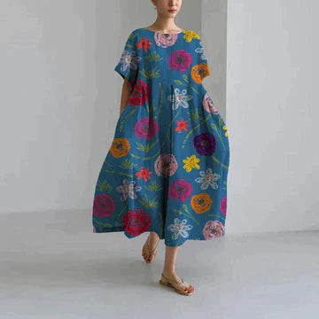 Elegantes Freizeitkleid mit Blumenmuster für Damen – Ideal für den Sommer 6