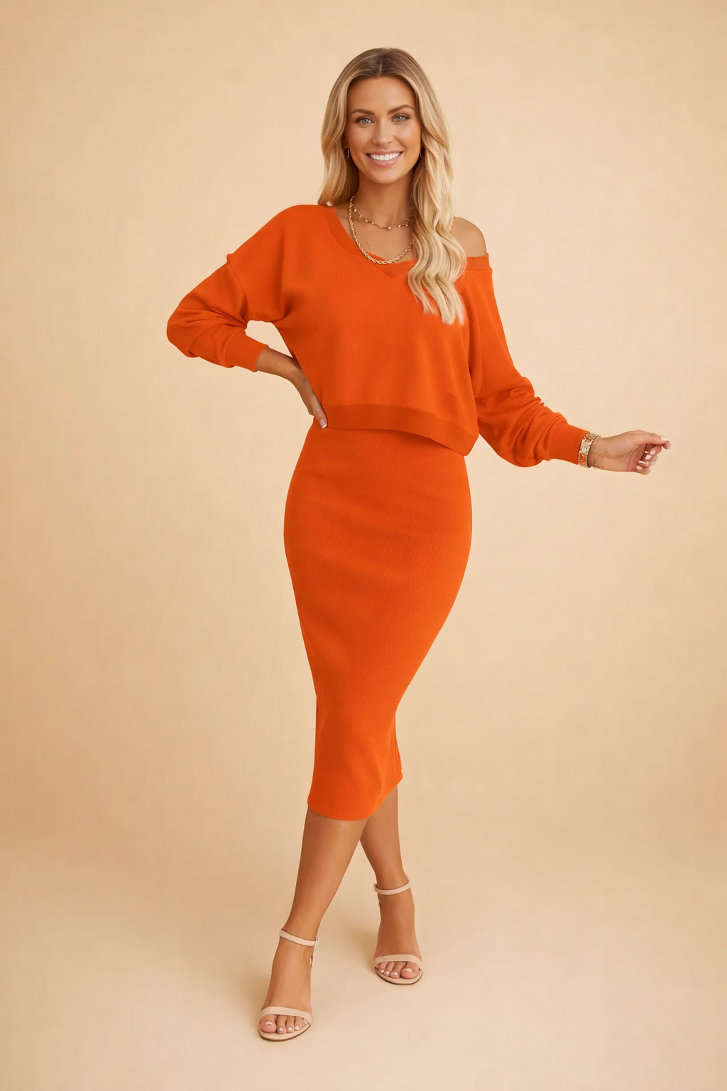 Elegantes Kleid und Pullover Set für Frauen - Stilvolles Outfit für den Sommer 5