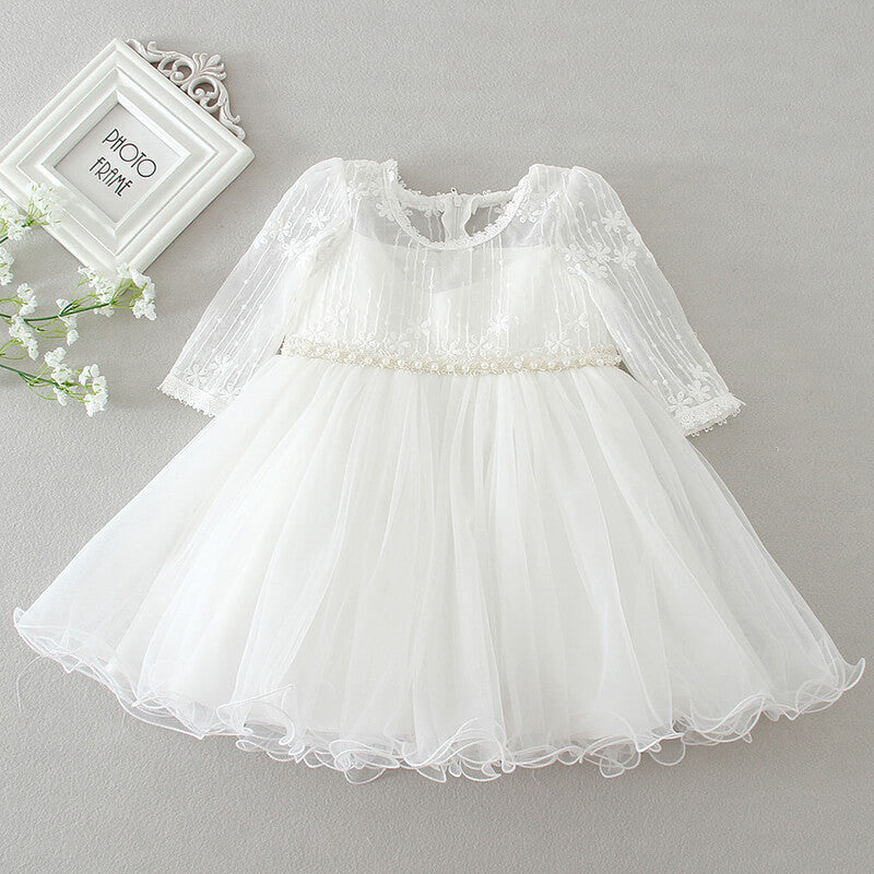 Elegantes Mädchenkleid mit Tüllärmeln für festliche Anlässe – Schickes Design für Partys und Hochzeiten 3