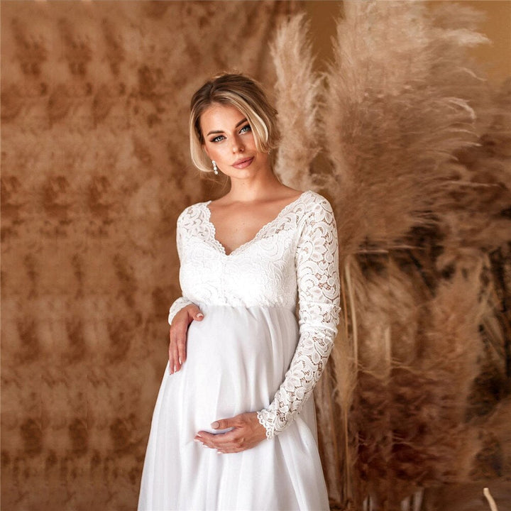 Elegantes Maxi-Umstandskleid mit Spitze für besondere Anlässe 5
