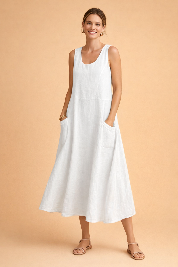 Elegantes Maxikleid Damen Sommer mit Taschen – Vielseitige Lange Kleider für Stil und Komfort 1
