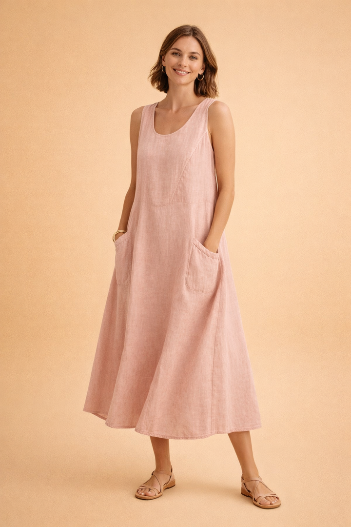 Elegantes Maxikleid Damen Sommer mit Taschen – Vielseitige Lange Kleider für Stil und Komfort 2