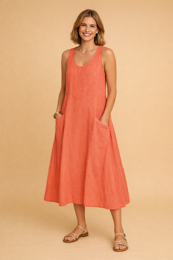 Elegantes Maxikleid Damen Sommer mit Taschen – Vielseitige Lange Kleider für Stil und Komfort 3