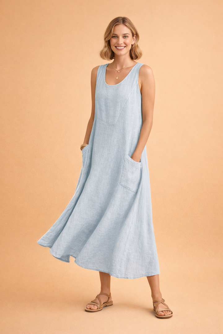 Elegantes Maxikleid Damen Sommer mit Taschen – Vielseitige Lange Kleider für Stil und Komfort 4