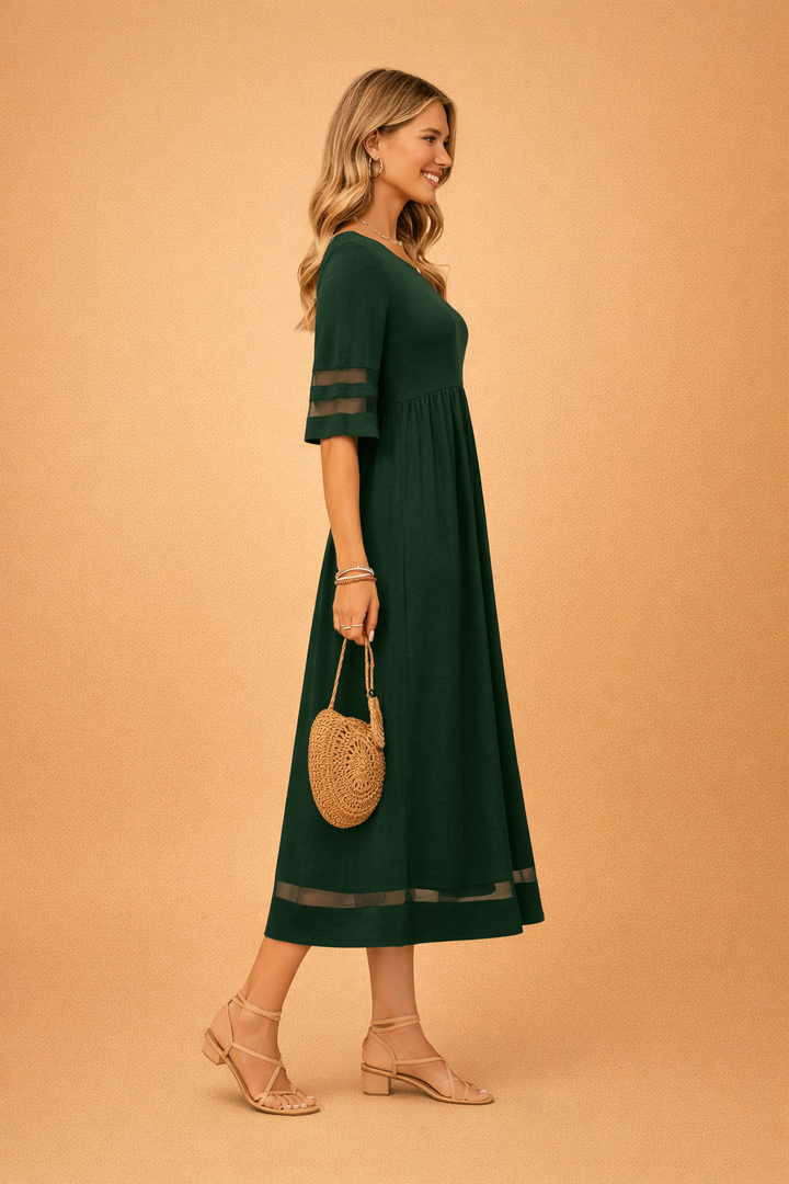 Elegantes Maxikleid Damen – Stilvolles Sommerkleid mit Rundhalsausschnitt für Lange Kleider und Maxikleider im Sommer 3