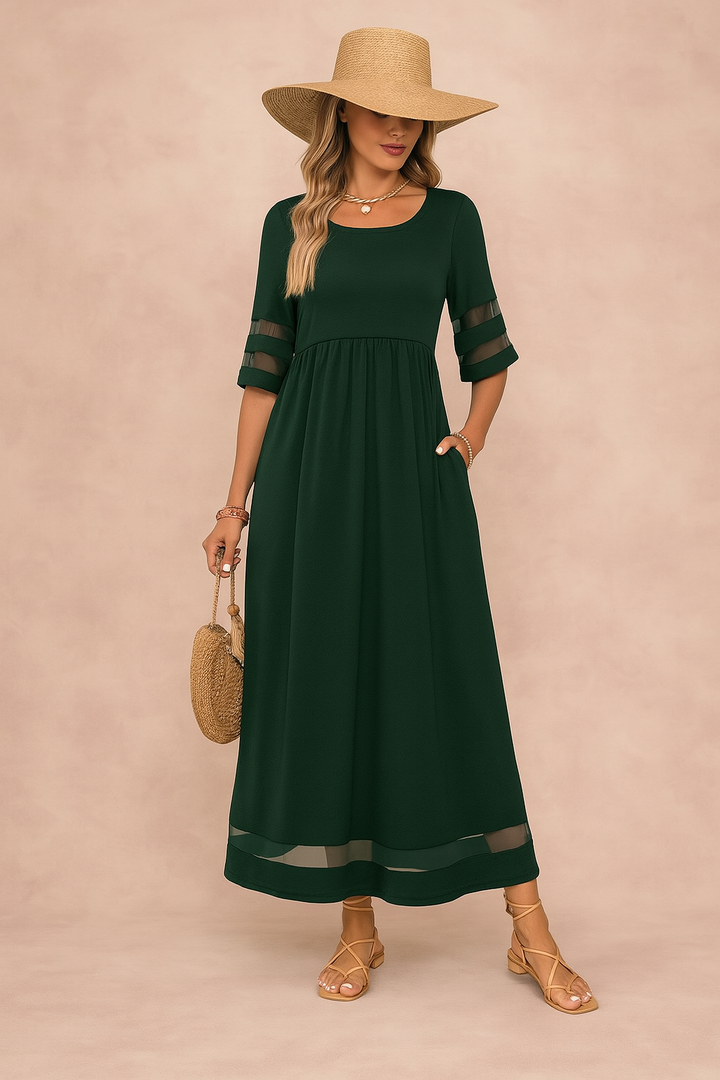 Elegantes Maxikleid Damen mit Taschen – Vielseitiges Lange Kleid für Sommer, Ideal für Büro und Abendveranstaltungen 3