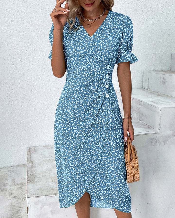Elegantes Maxikleid Damen mit V-Ausschnitt – Festliche Kleider für Sommer, Perfekt für Gartenpartys und Freizeit 1