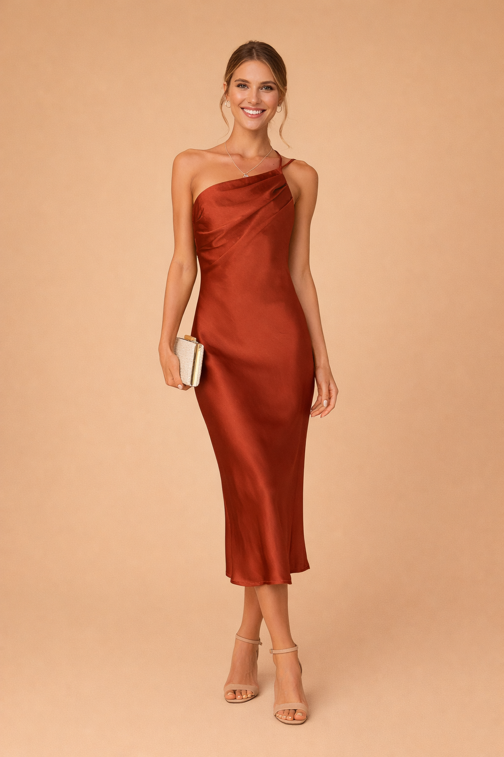 Elegantes Maxikleid für Frauen | Vielseitiges Sommerkleid mit One-Shoulder-Ausschnitt 0