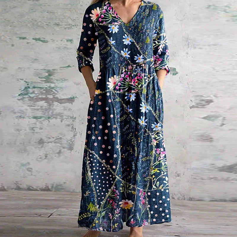 Elegantes Maxikleid im Retro-Stil für Damen – Stilvolles Sommerkleid 1