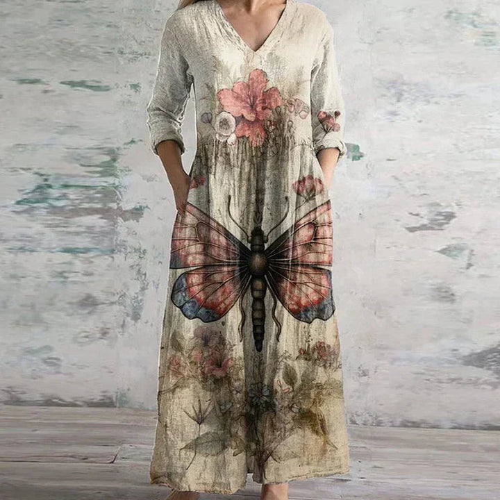 Elegantes Maxikleid im Retro-Stil für Damen – Stilvolles Sommerkleid 2