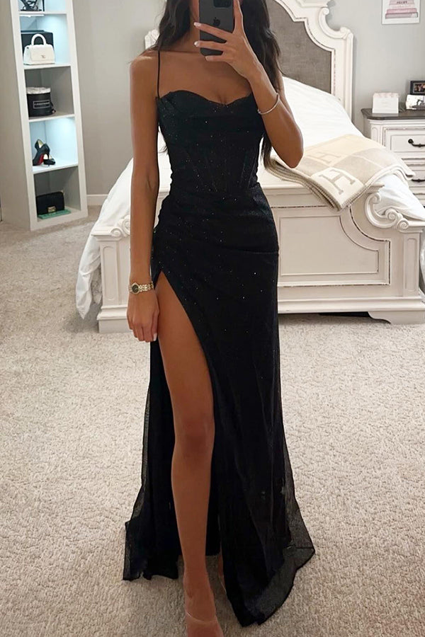 Elegantes Maxikleid mit Pailletten für Sommerfeiern und Abendveranstaltungen 0