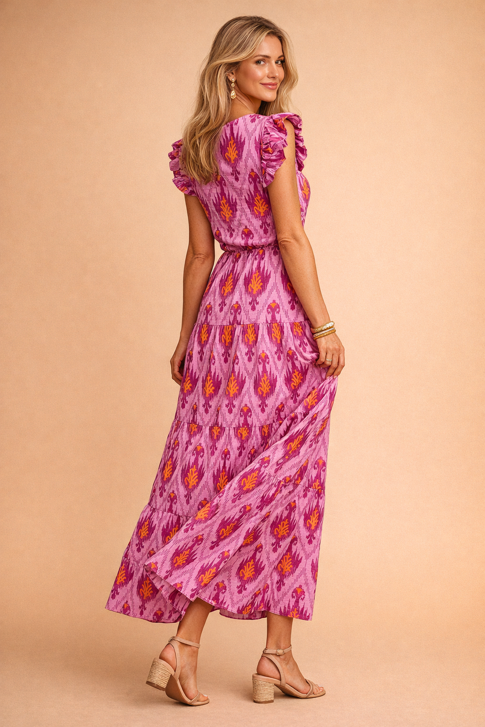 Elegantes Maxikleid mit Rüschen für Damen – Sommerliches Retro-Design 1