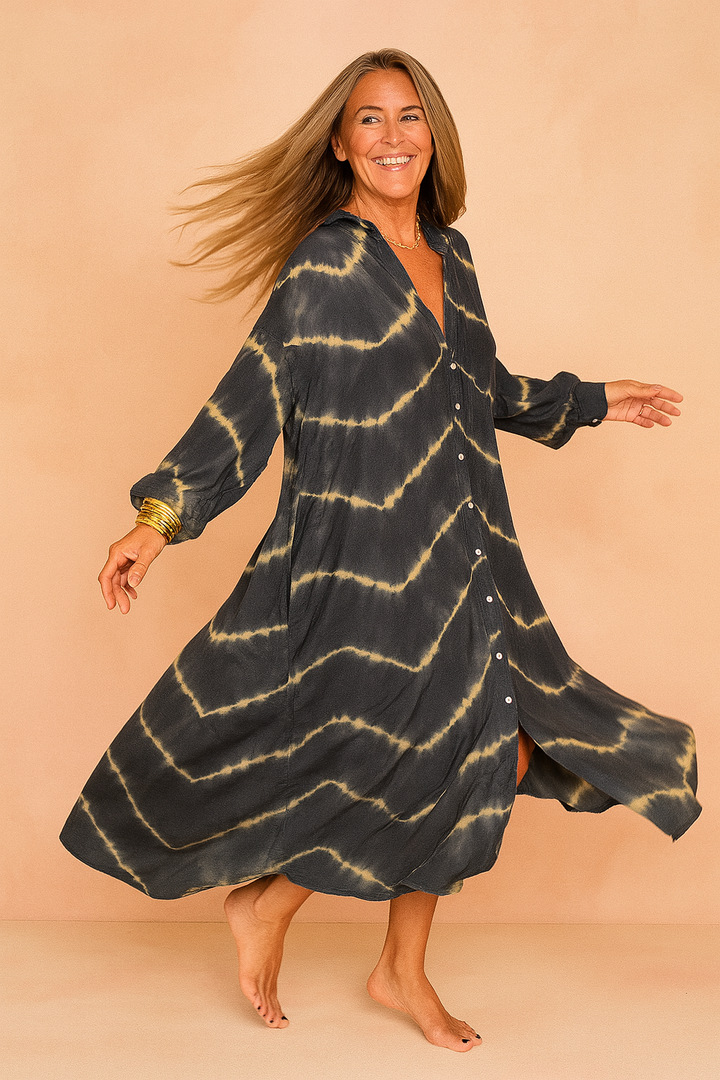 Elegantes Maxikleid mit V-Ausschnitt für Damen – Lässiger Boho-Stil für den Sommer 1