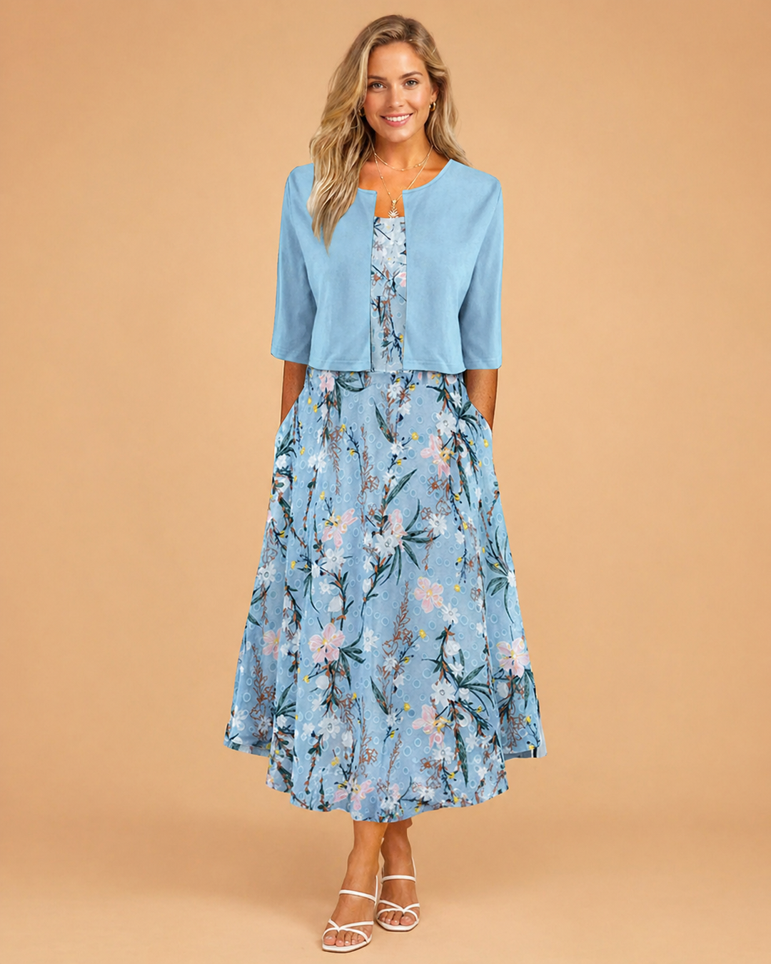 Elegantes Midi-Blumenkleid für Damen – Perfekt für Sommerveranstaltungen 0