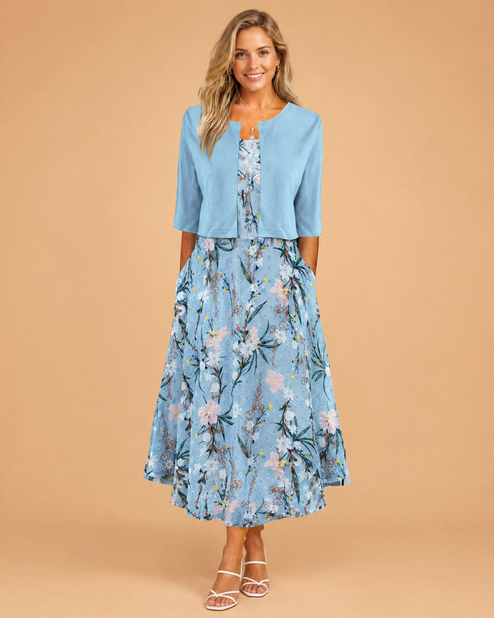Elegantes Midi-Blumenkleid für Damen – Perfekt für Sommerveranstaltungen 0