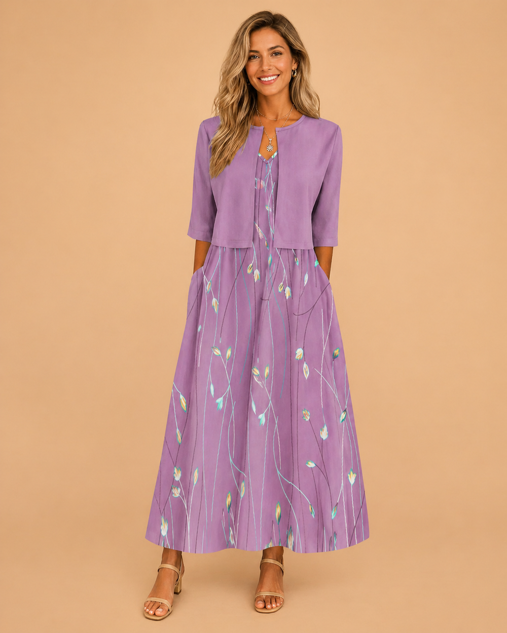 Elegantes Midi-Blumenkleid für Damen – Perfekt für Sommerveranstaltungen 1