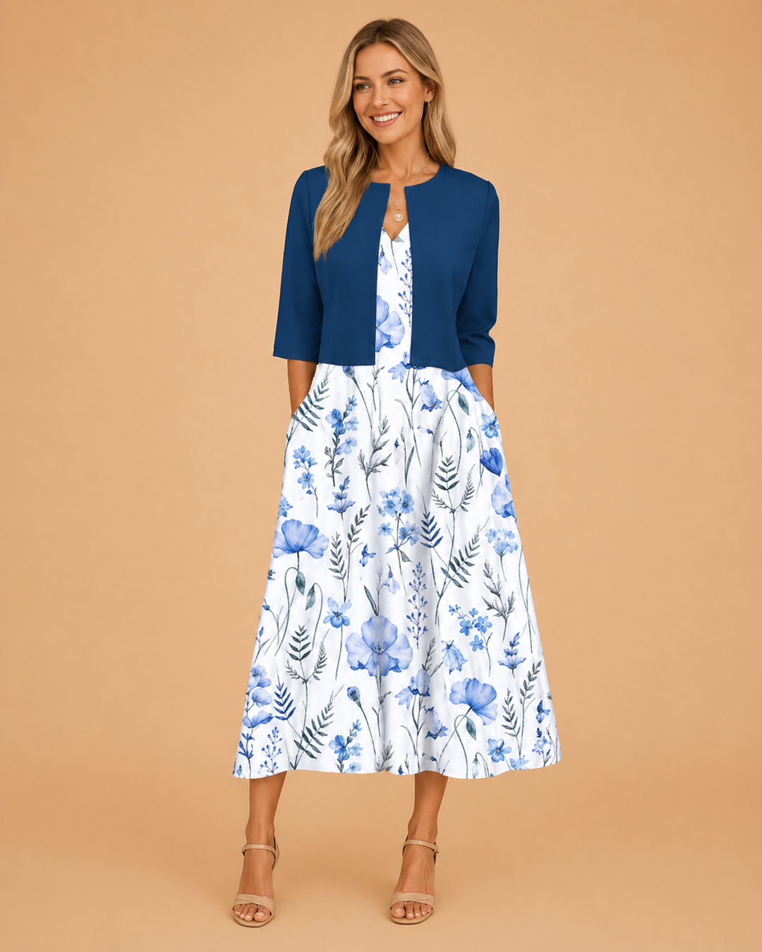 Elegantes Midi-Blumenkleid für Damen – Perfekt für Sommerveranstaltungen 2