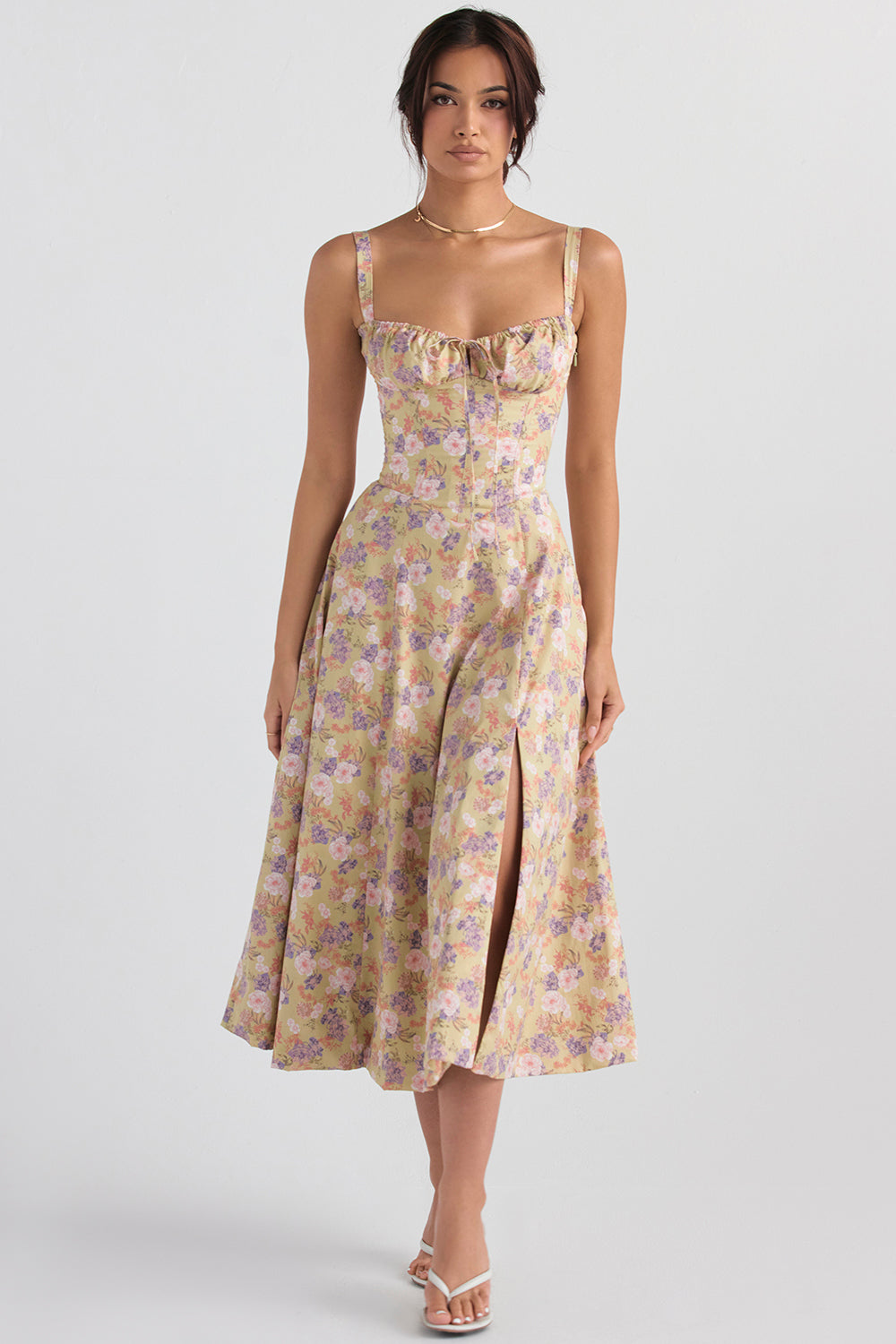 Elegantes Midi-Kleid für Damen mit Korsett-Design für den Sommer 0