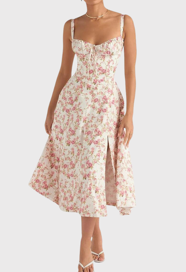 Elegantes Midi-Kleid für Damen mit Korsett-Design für den Sommer 1