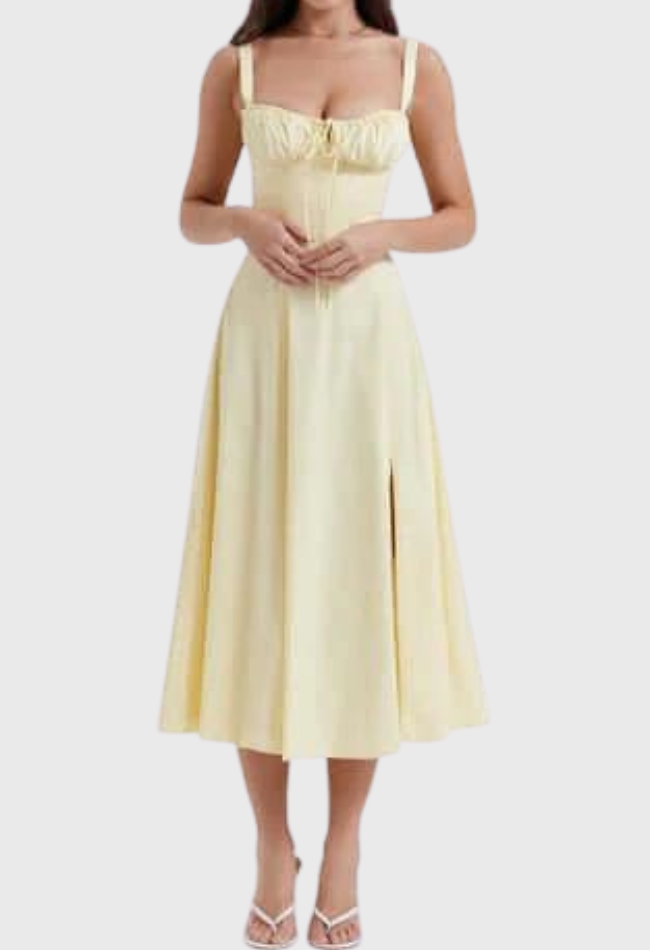 Elegantes Midi-Kleid für Damen mit Korsett-Design für den Sommer 5