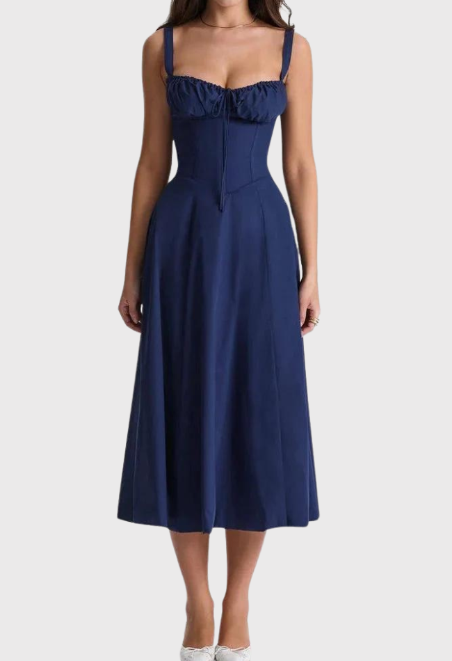 Elegantes Midi-Kleid für Damen mit Korsett-Design für den Sommer 6